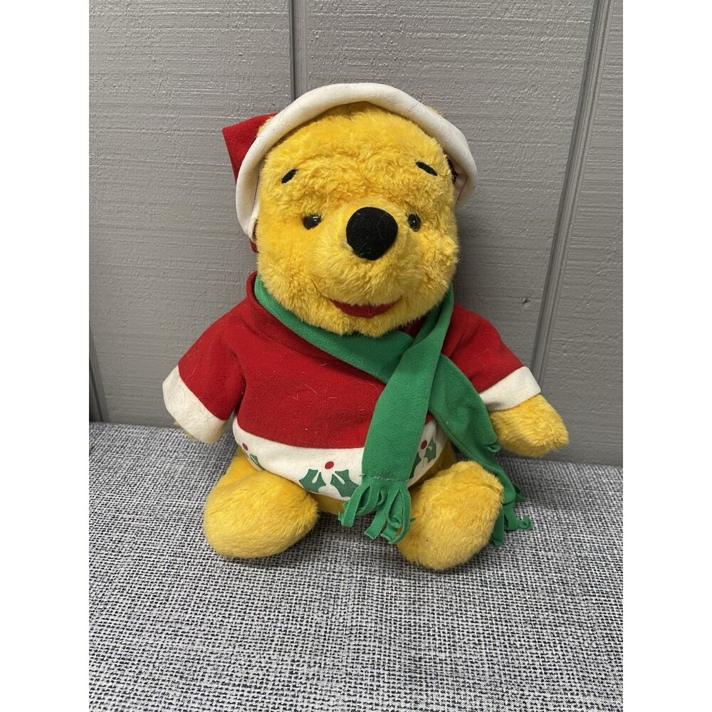 15" 1996 WINNIE POOH Santa Hat Christmas Teddy Bear Vintage Plush MATTEL TOY